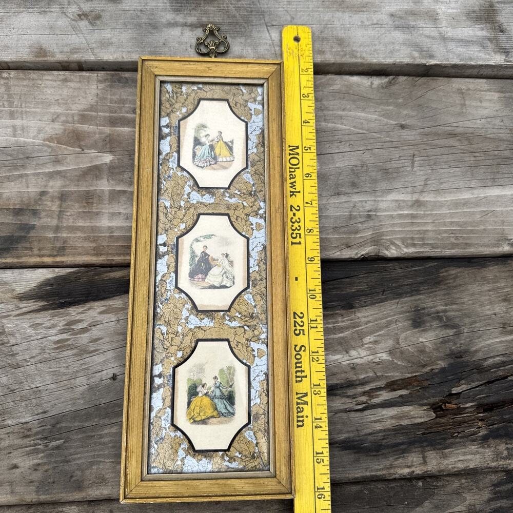 Vintage E.A. Riba Co. Gold Frame Victorian Art Hollywood Regency Rectangle NYC